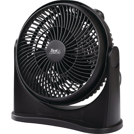 Best Comfort Floor Fan, 8 in Blade Dia, 3-Speed, Black 15655